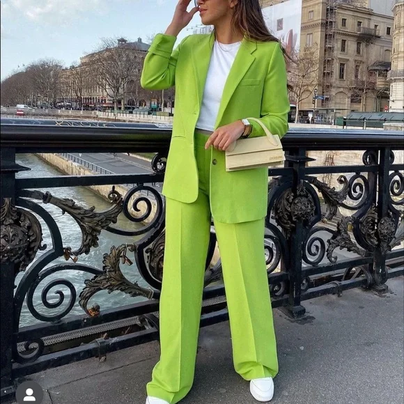 NWT Zara Lime Green Blazer - Picture 7 of 11